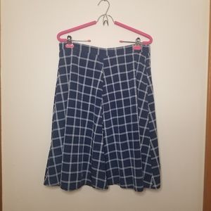 Modcloth Plaid Skirt in Navy and Blue, 3X